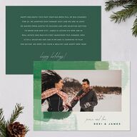Brushstroke Holiday Holiday Cards Deep Lake Signature Blank Standard Landscape
