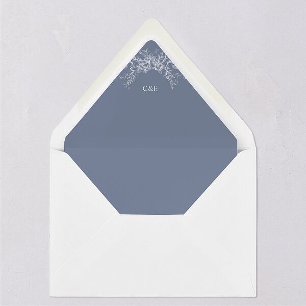 Antique Victorian Botanical Euro Envelope Liners Dusty Blue Luxe