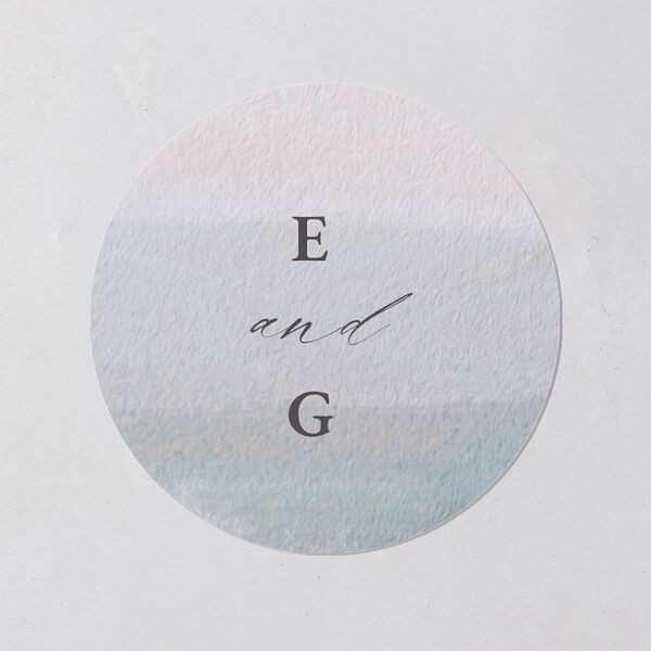 Abstract Beach Wedding Stickers Regency Blue Circle