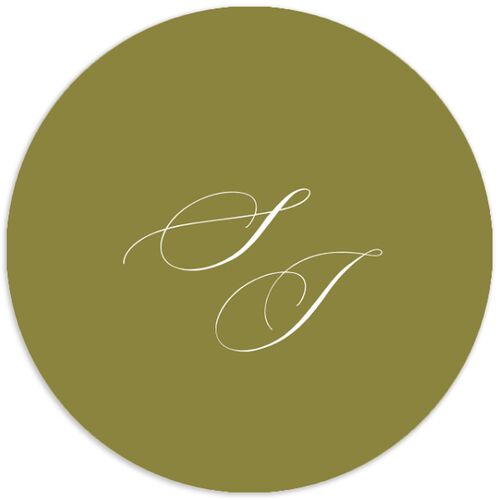 Romantic Floral Mountain Wedding Stickers Marigold Circle