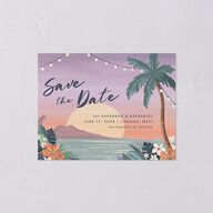 Vintage Island Save the Date Petite Cards Rose Gold Signature smooth Blank No Standard