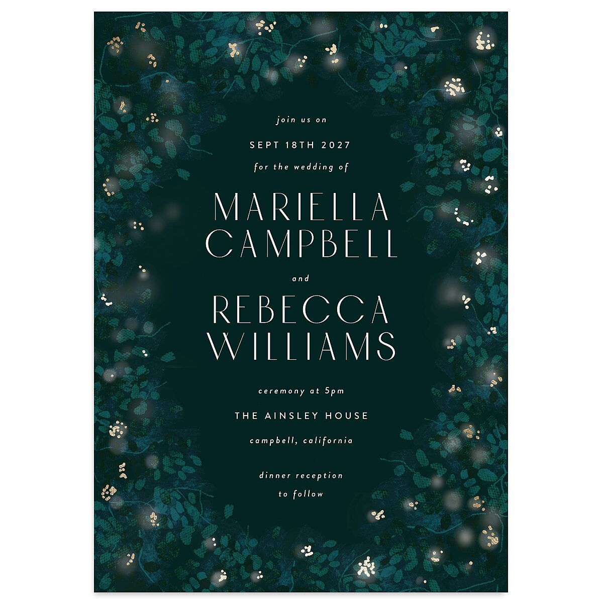 Moonlit Garden Wedding Invitations
