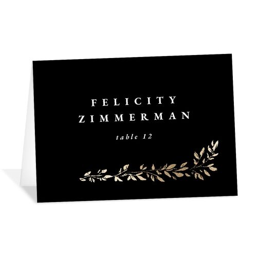 Delicate Frame Place Cards Gold Licorice Signature