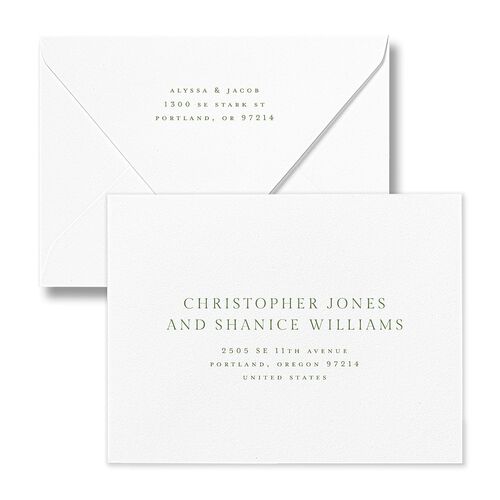 Timeless Triptych Photo Series Thank You Card Euro Envelopes White Thyme Both Recipient and Return Addresses Luxe Signature