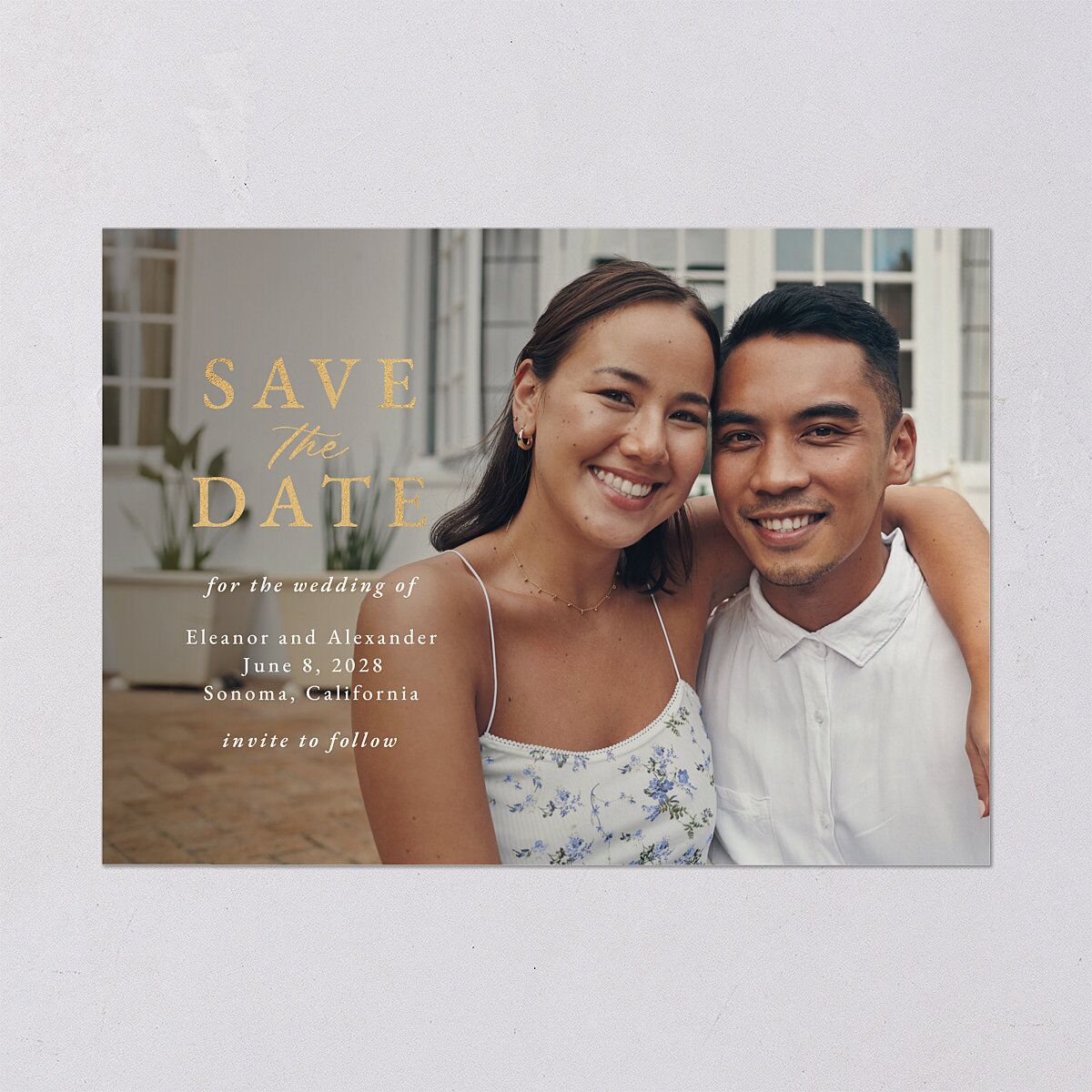 Timeless Floral Foil Save the Date Cards — view 2