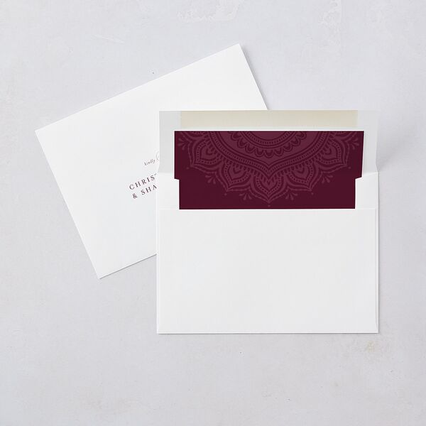 Indian Gilded Adornment Save The Date Cards Gold Burgundy Signature smooth Blank No Standard