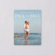 Destination Photo Poster Save The Date Magnets Dusty Blue Magnet Paper