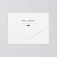 Old Money Botanical All-in-One Wedding Invitations Pure White Signature Light Both Recipient and Return Addresses No