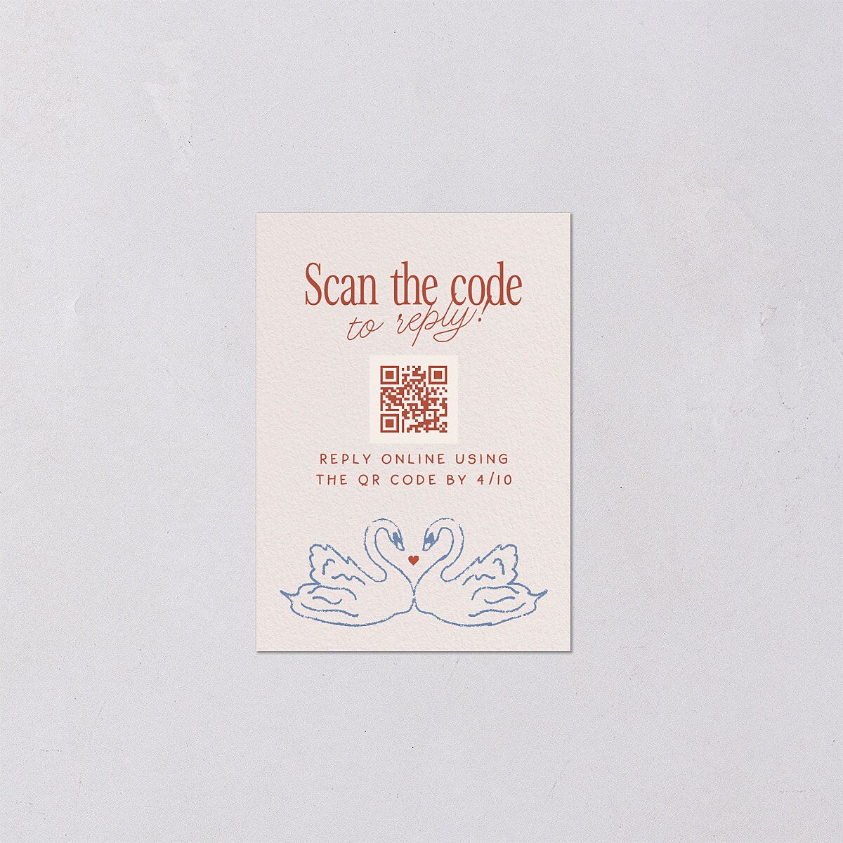 Modern Delicate Bows QR Code RSVP Cards Jewel Red Signature Standard