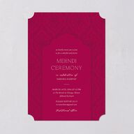 Gilded Lehenga Bridal Shower Invitations Raspberry Signature Blank