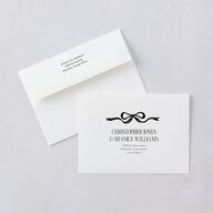 Whimsical Hand Drawn Bow Wedding Invitations Linen Signature Blank No Standard