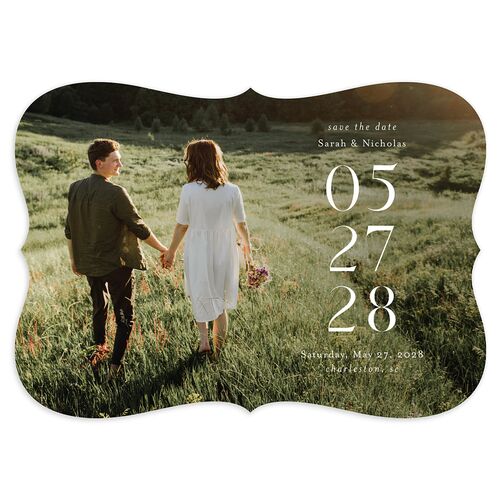 Greenery Altar Save the Date Cards Driftwood Signature smooth Blank No Bracket
