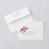 Eucalyptus Bouquet Save the Date Cards Terracotta Signature smooth Blank No Standard