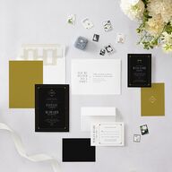 Old Hollywood Glam Wedding Invitations Charcoal Signature Blank No Standard