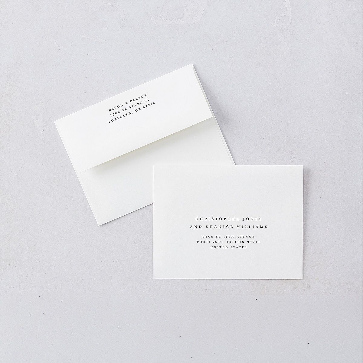 Elegant Photo Sidebar Thank You Card Envelopes Pure White White Both Recipient and Return Addresses Signature Standard