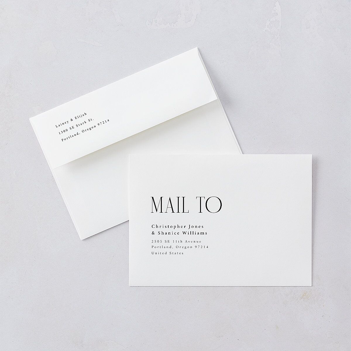 Editorial QR Wedding Invitations Midnight Signature Blank No Rounded