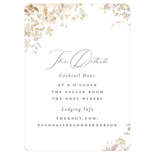 Monochrome Blooms Wedding Event Detail Cards Gold Sand Signature Rounded
