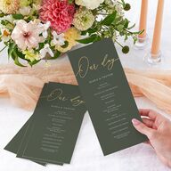Romantic Photo Wedding Programs Gold Hunter Green Signature
