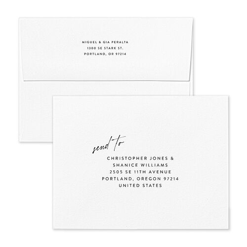 Hand Written With Love Thank You Card Envelopes White Midnight Both Recipient and Return Addresses Signature Standard