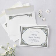 Church Stained Glass Bridal Shower Invitations Moody Blue Signature Blank