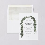 Rich Greenery Rehearsal Dinner Invitations Hunter Green Signature Blank