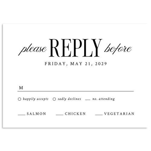 Elegant Wedding Of Wedding Response Cards Licorice Signature Standard