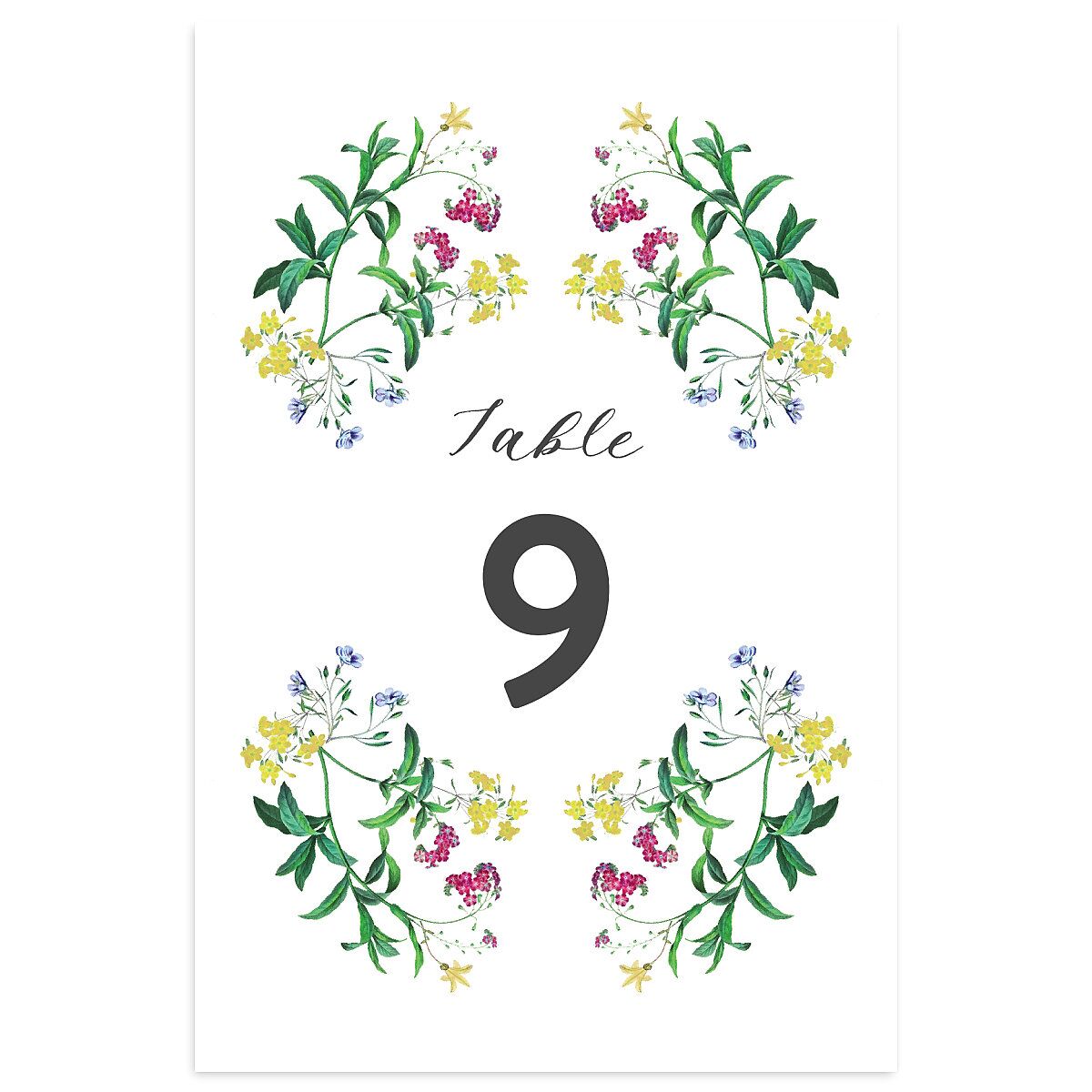 Enchanted Wildflower Table Numbers