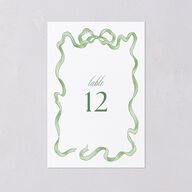 Vintage Bow Table Numbers Jewel Green Signature