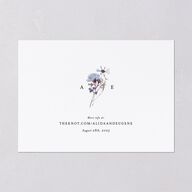 Pressed Flowers Save The Date Cards Regency Blue Signature smooth Blank No Standard