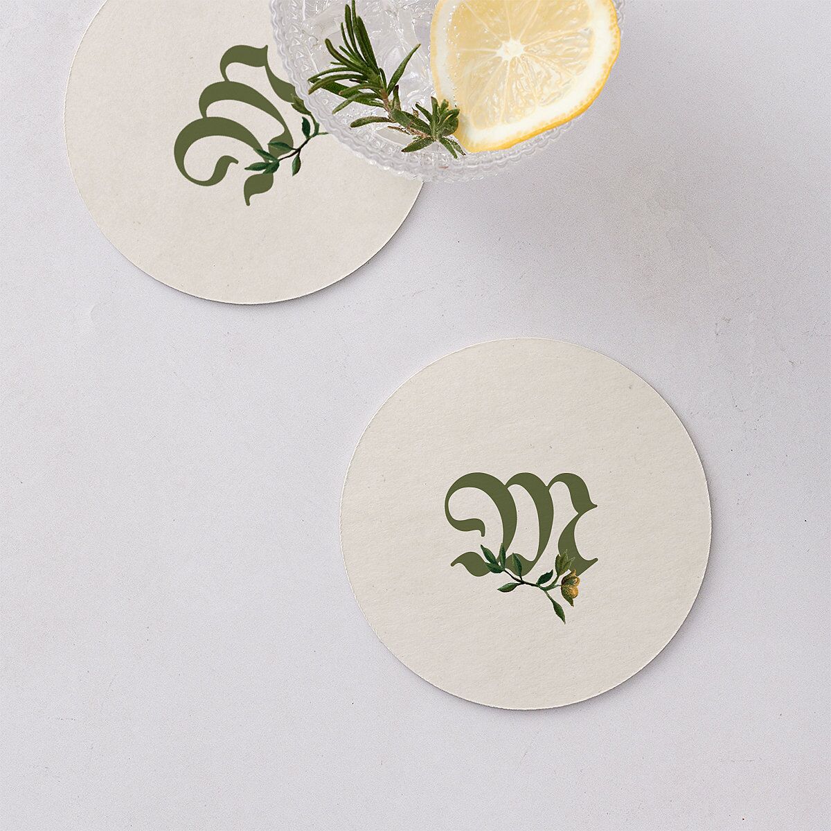 Medieval Renaissance Wedding Day Coasters Moss Cardboard Circle