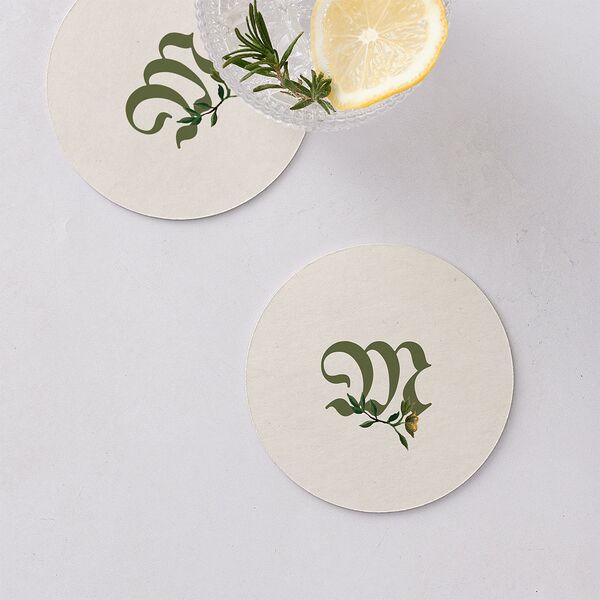 Medieval Renaissance Wedding Day Coasters Moss Cardboard Circle