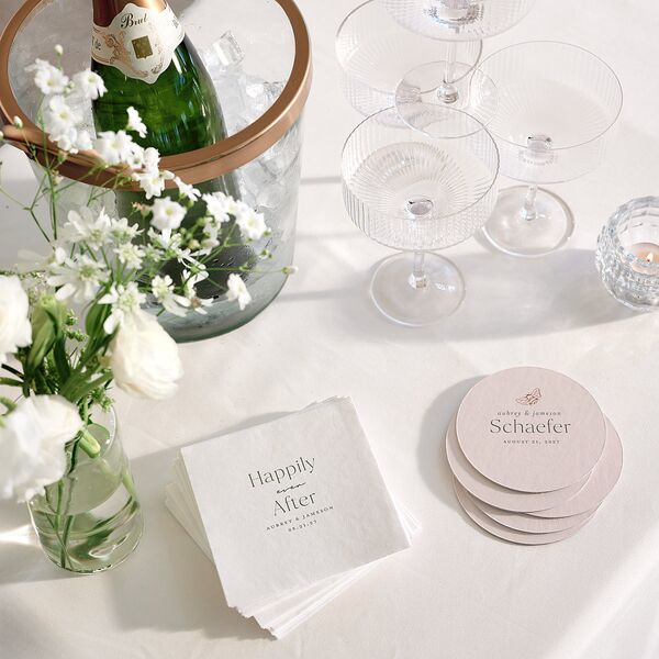 Simple Modern Wildflowers Cocktail Napkins Deep Olive Napkin Uncoined