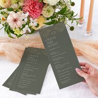 Boho Texture Wedding Programs Gold Deep Olive Signature