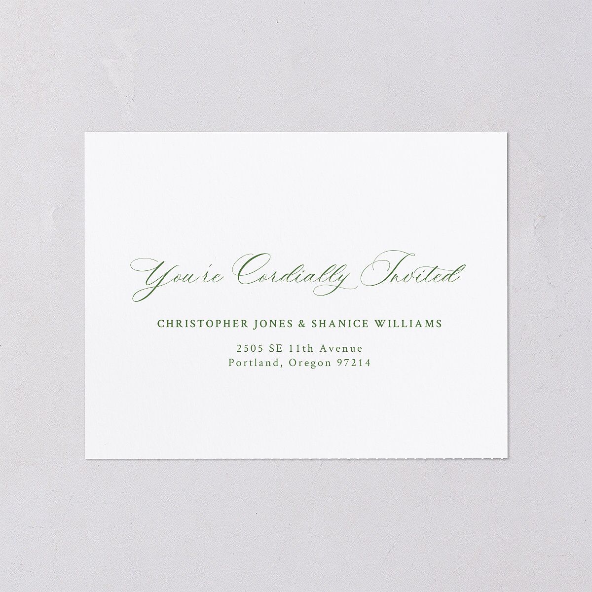 Romantic Floral Mountain All-in-One Wedding Invitations Meadow Signature Light Both Recipient and Return Addresses No