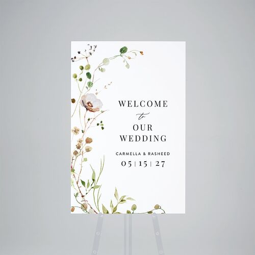 Delicate Wildflower Standard Welcome Sign Large Tan Standard Outdoor Corrugated L Welcome