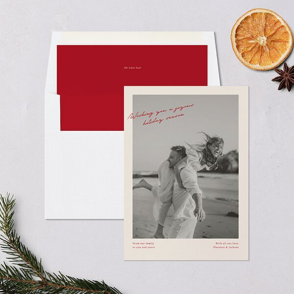 Vintage Film Holiday Holiday Cards Ruby Signature Blank Portrait Standard