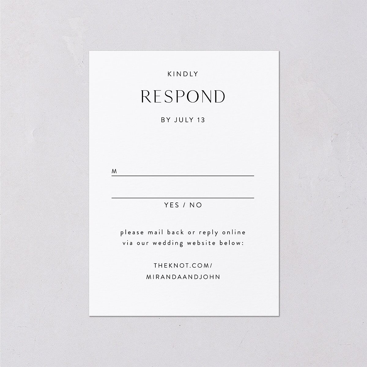 Window Gallery Wedding Response Cards Pure White Signature Standard