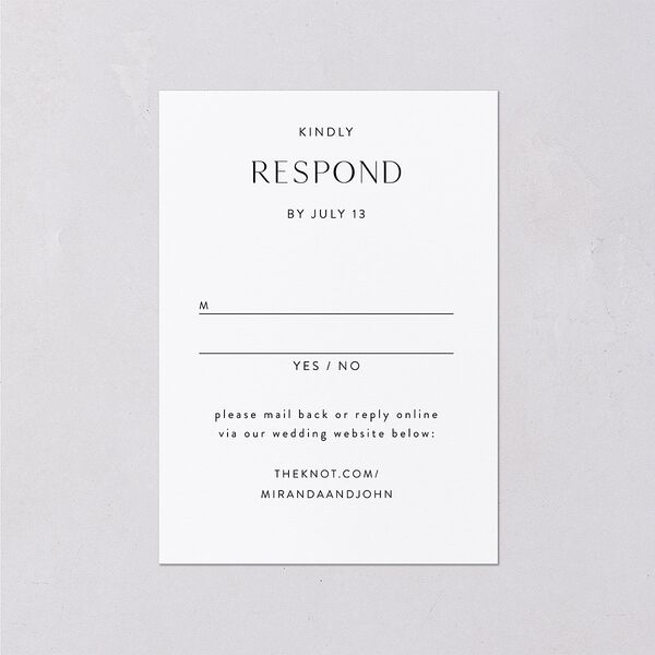 Window Gallery Wedding Response Cards Pure White Signature Standard