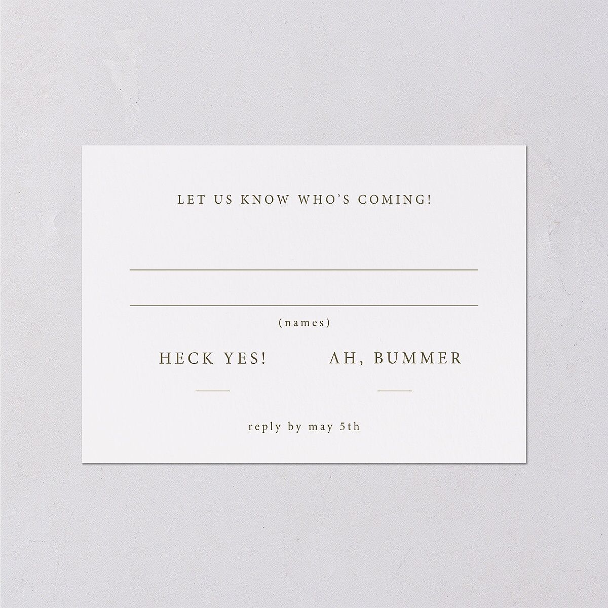 Just Love Wedding Response Cards Gold Sand Signature Standard