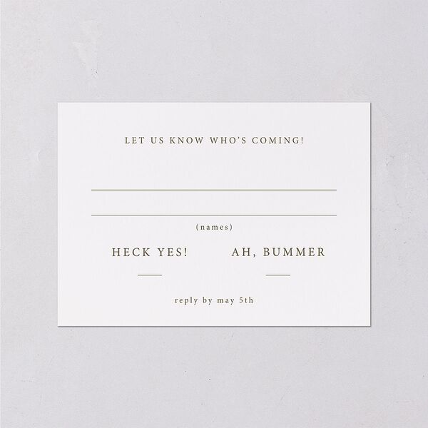 Just Love Wedding Response Cards Gold Sand Signature Standard