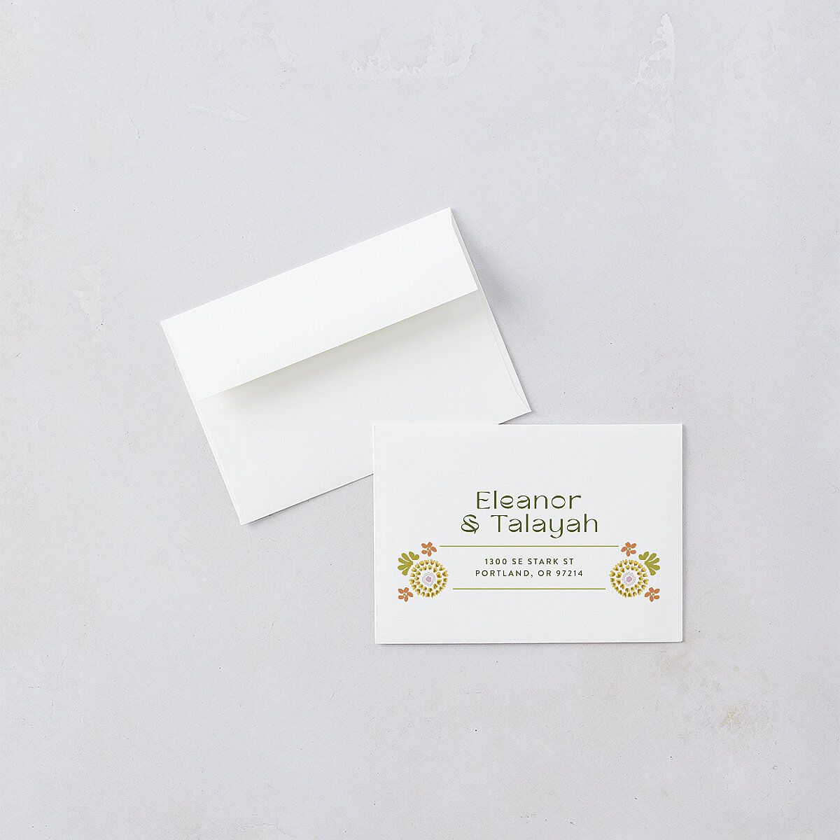Wildflower Nouveau Wedding Response Cards Dark Camo Signature Standard
