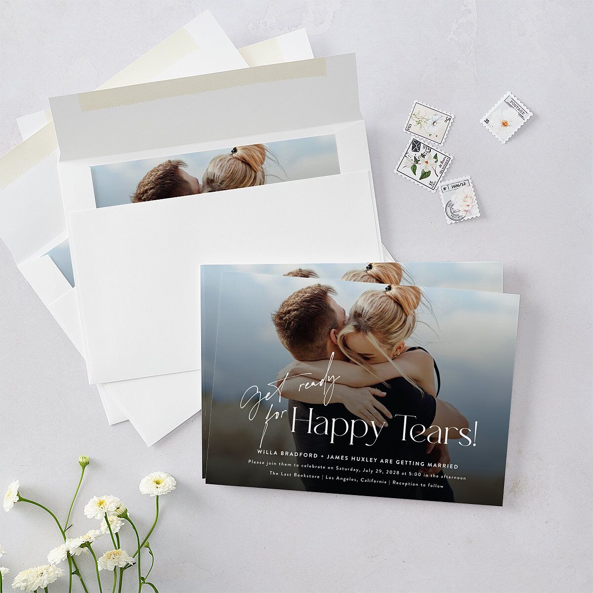 Happy Tears Wedding Invitations  Licorice Signature Blank No Standard