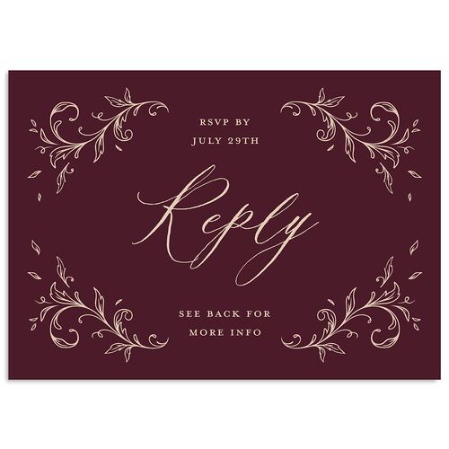 Dark Vintage Fantasy Wedding Response Cards Merlot Signature Standard