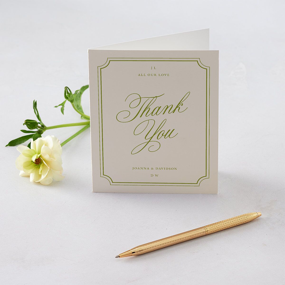 We're Getting Married Thank You Cards Deep Olive