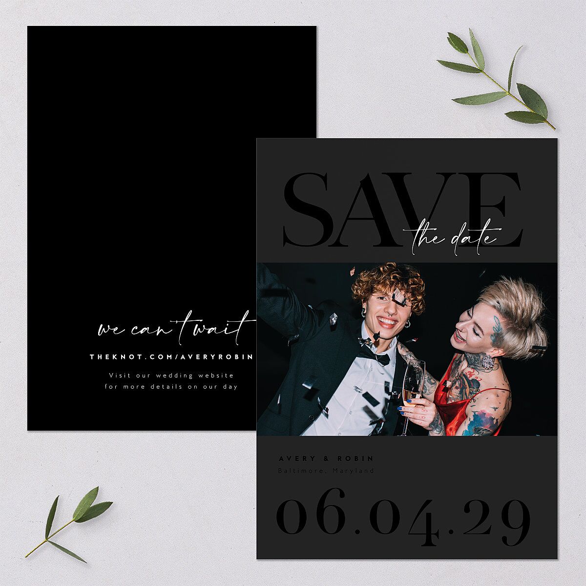 Modern Vow Save The Date Cards — view 1