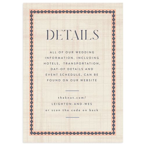 Western Tapestry Wedding Enclosure Cards Linen Signature