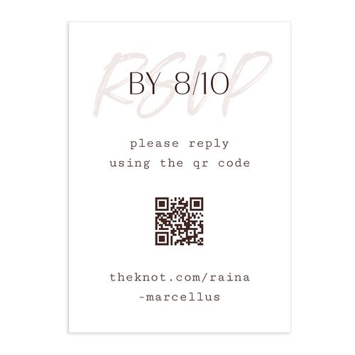 Handwritten Year QR Code RSVP Cards Espresso Signature Standard