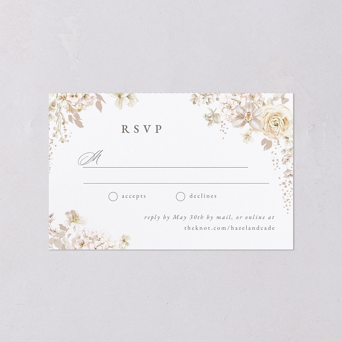 Luxury Floral Archway All-in-One Wedding Invitations Dijon Signature Light Both Recipient and Return Addresses No