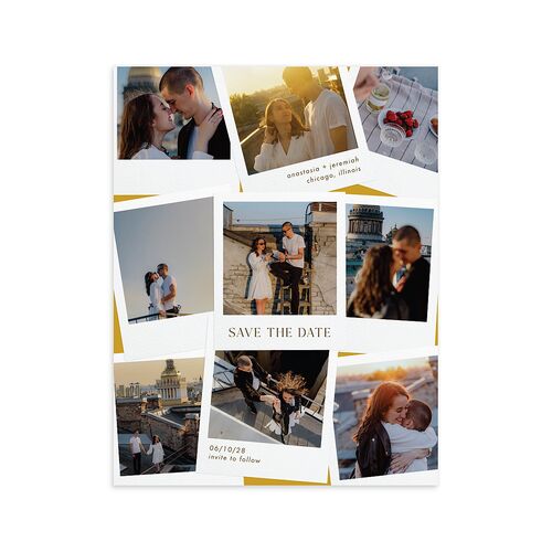 Photo Splash Save the Date Petite Cards Marigold Signature smooth Blank No Standard