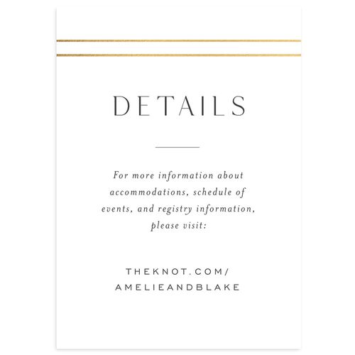 Foil Arch Wedding Event Detail Cards Gold Charcoal Signature Standard